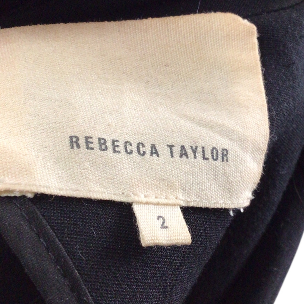 Rebecca Taylor Black Lace Textured Blazer Size 2 - Picture 4 of 5